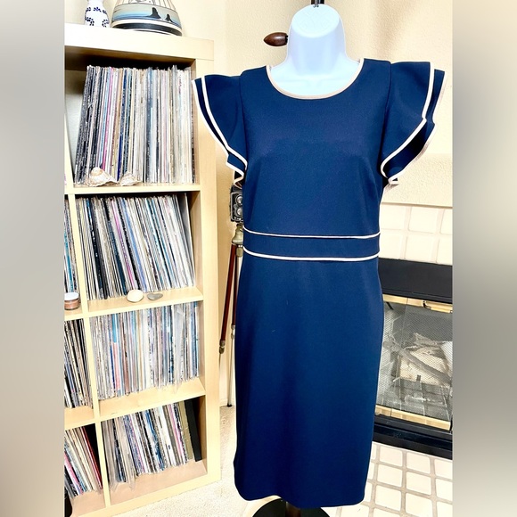 Tommy Hilfiger Navy Dress with White Accents - Picture 1 of 8